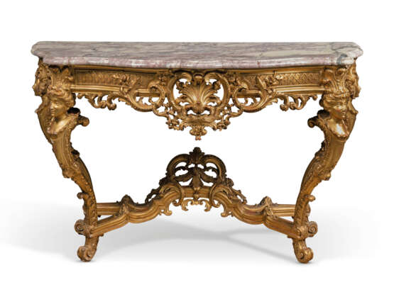 A FRENCH GILTWOOD CONSOLE TABLE - фото 2