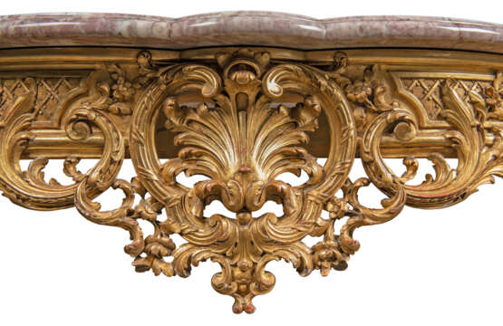 A FRENCH GILTWOOD CONSOLE TABLE - photo 5
