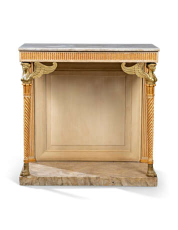 A BALTIC ORMOLU-MOUNTED OFF-WHITE-PAINTED AND PARCEL-GILT CONSOLE TABLE - фото 2