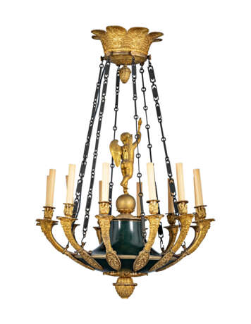 A CHARLES X ORMOLU AND PATINATED-BRONZE TWELVE-BRANCH CHANDELIER - photo 2