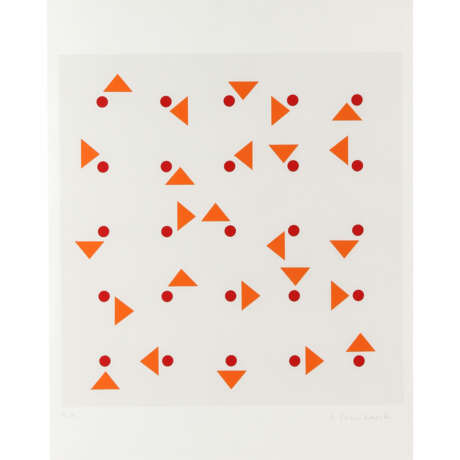 STANKOWSKI, ANTON (1906-1998), "Komposition mit orangefarbenen Dreiecken und roten Punkten", - Foto 1