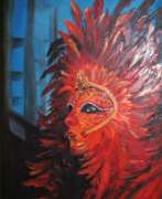 Nataly Us (b. 1973). Венецианская маска. Женщина в красном