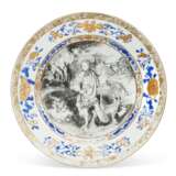 A CHINESE EXPORT PORCELAIN 'BURGHLEY' PLATE - photo 1