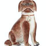 A CHINESE EXPORT PORCELAIN SEPIA PUG DOG - photo 3