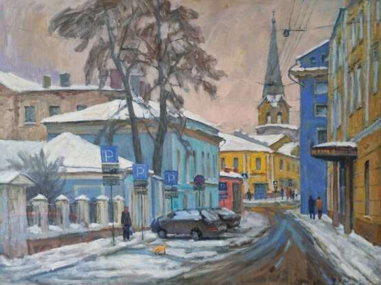 Зима. Армянский переулок Грошев Пётр Иванович Canvas Oil 20th Century Realism Landscape painting Russia 2016 - photo 1