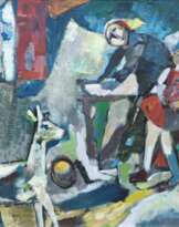 Inge Feilcke-Volbrecht (Hamburg 1923 - Wedel 2007). Im Ziegenstall.