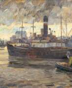 Paul Emil Gabel. Paul Emil Gabel (Elbing 1875 - Hamburg 1938). Im Hafen von Königsberg.