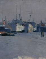 Erich Kips (Berlin 1869 - Berlin 1945). Im Hamburger Hafen.