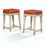 A PAIR OF LOUIS XVI GREY-PAINTED STOOLS - photo 1