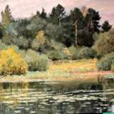 Кувшинки Сухинин Афанасий Евстафьевич Paper Oil 20th Century Realism Landscape painting Russia 1998 - photo 1