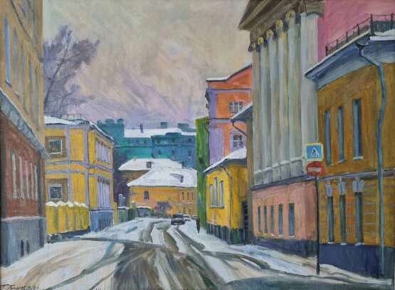 Сверчков переулок Грошев Пётр Иванович Canvas Oil 20th Century Realism Landscape painting Russia 2016 - photo 1