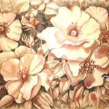 Zeichnung „Чайная роза“, крафт-картон, Pastell, Zeitgenössische Kunst, Blumenstillleben, Ukraine, 2021 - Foto 1