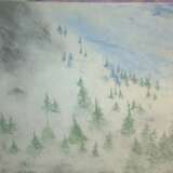 Туман в горах Aquarellpapier Pastell Zeitgenössische Kunst Landschaftsmalerei Russland 2022 - Foto 1