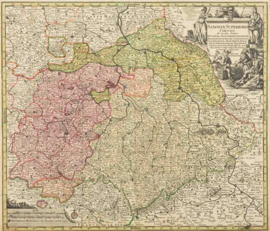 SEUTTER, Matthäus (1678 Augsburg - 1757 Augsburg). Landkarte von Sachsen. - photo 1