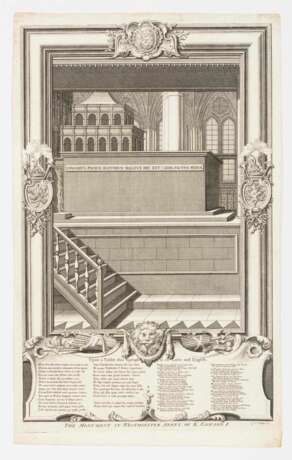 GRAVELOT, Hubert-François (1699 Paris - 1733 Paris). 5 Ansichten mit Grabmonumenten englischer König - Foto 2