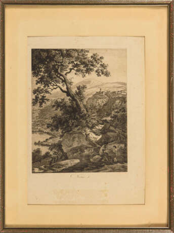 DIES, Albert Christoph (1755 Hannover - 1822 Wien). Landschaft mit Burgruine am Nemisee. - Foto 2