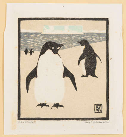 GRÜNEWALDT, Otto Robert Moritz von (1870 Aahof - 1933 München). 2 seltene Werke: Fuchs und Pinguine - фото 3