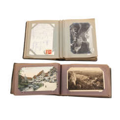 2 small postcard albums, 1.H. 20. Century - a compilation of holiday greetings from around the world,