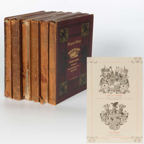 "Wappen-Album der Gräflichen Familien Deutschlands, Österreich-Ungarns", 6 Bände (komplett), 1883-18 - фото 1