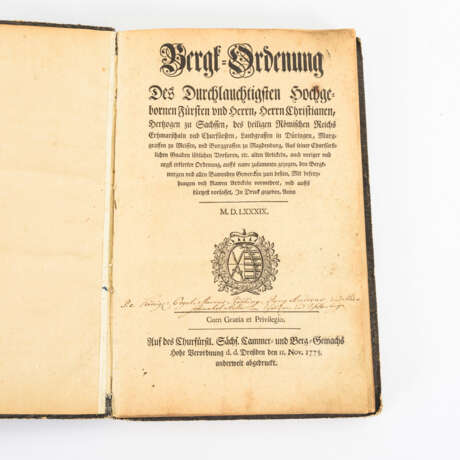 Sächsische Bergordnung von 1589/1775 und andere Bergwerksverordnungen - photo 1