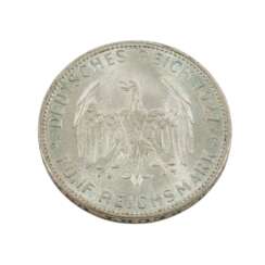 Weimarer Republik - 5 RM 1927 / F, Eberhard im Bart, ss-vz,