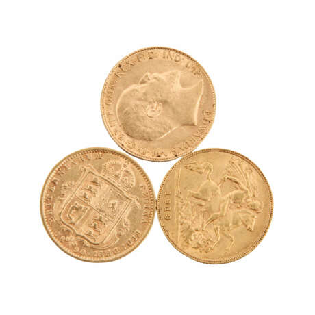 GB / GOLD - 3 x 1 / 2 Sovereign, 1890 Victoria, - фото 1