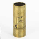 Eleganter Bronze-Pinselhalter in Form eines Bambus-Segmentes - photo 1