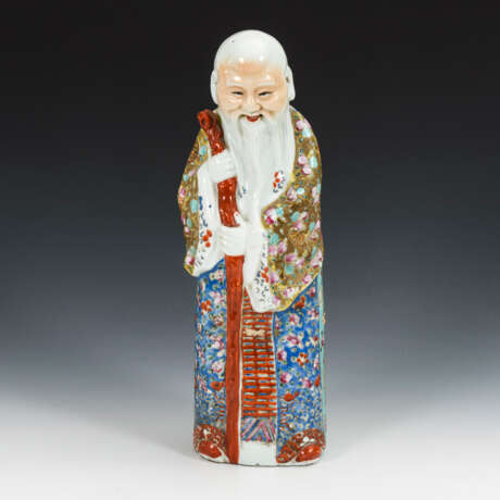 Große Porzellanfigur eines chinesischen Weisen - Foto 1