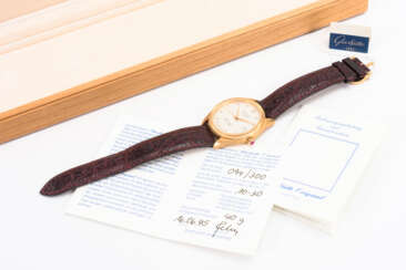 Goldene GLASHÜTTE ORIGINAL-Armbanduhr "Automatic 1845-1995" zum 150-jährigen Firmenjubiläum