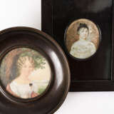 3 Biedermeier-Miniaturen: Damenporträts, 1x Kind - фото 3