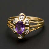 Ring mit Amethyst und Diamanten - фото 1