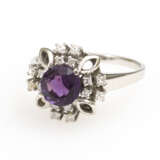 Ring mit Amethyst und Diamanten - фото 2