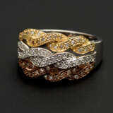 3-farbiger Ring mit Diamanten - photo 1