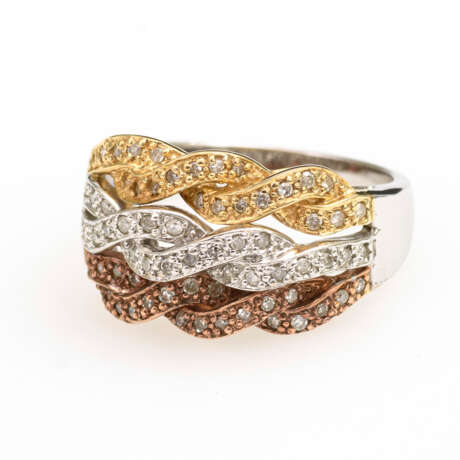 3-farbiger Ring mit Diamanten - photo 2