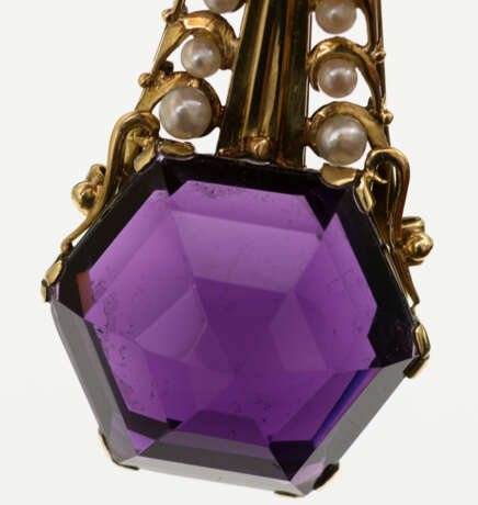 Anhänger mit Amethyst und Saatperlen - Foto 2