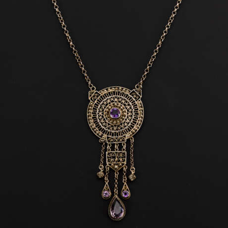 Filigran-Collier mit Amethysten - Foto 1