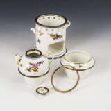 Teekännchen mit Stövchen und Silbermontierung - Foto 2