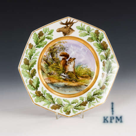 Biedermeier-Teller mit Jagdmotiv. KPM Berlin. - photo 1