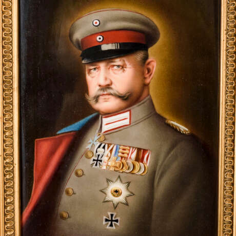 Porzellangemälde: Porträt Paul von Hindenburg - Foto 2