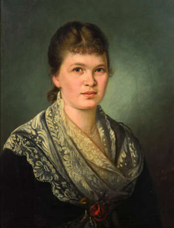 BOCH, Adolf (1853 Bregenz - 1919 Hörbranz). Bildnis einer jungen Frau. - photo 1