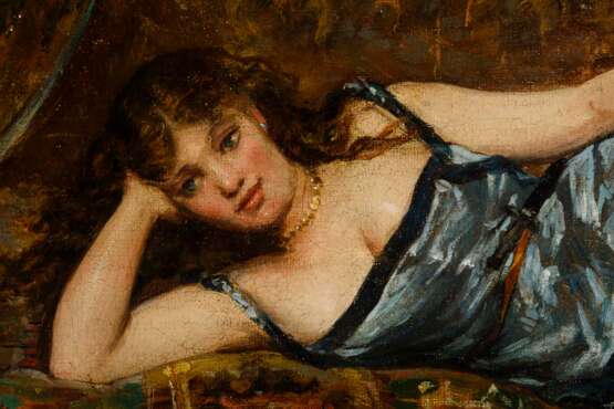 GARNIER, Jules Arsène (1847 Paris - 1889 ebd.). Junge liegende Frau. - photo 3