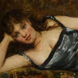 GARNIER, Jules Arsène (1847 Paris - 1889 ebd.). Junge liegende Frau. - photo 3