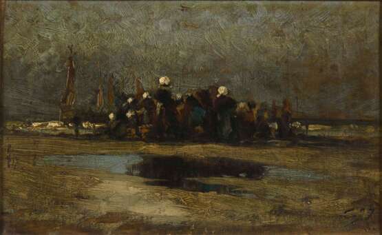 Impressionistische Studie mit Fischern am Strand - фото 1