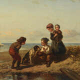 VERVEER, Elchanon Leonardus (1826 Den Haag - 1900 ebd.). Fischerkinder am Strand. - Foto 1