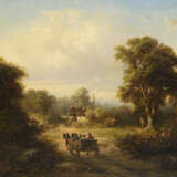 KRAUSE, Franz Emil (1836 Niederschönhausen - 1900 Conway/Wales). Pferdewagen nahe einer Hütte am Wal - photo 1