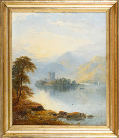 STICKS, George Blackie (1843 - 1938). Irische Landschaft mit kleiner Burg auf einer Insel. - Foto 2