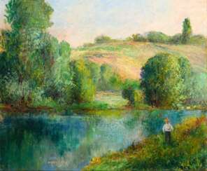 LEDOGARD, Georges. Postimpressionistische Sommerlandschaft am Fluss Oise.