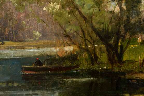 LEVIS, Maurice (1860 Paris - 1940). Flusslandschaft mit Angler. - Foto 3