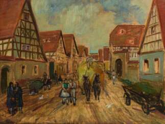 WAENTIG, Walter (1881 Zittau - 1962 Gaienhofen). Schwälmer Dorfstraße.