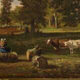LANOUE, Félix Hippolyte (1812 Versailles - 1872 ebd.). Bäuerliche Landschaft mit Vieh. - фото 3